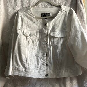 Torrid White Cropped Jean Jacket Classic Design